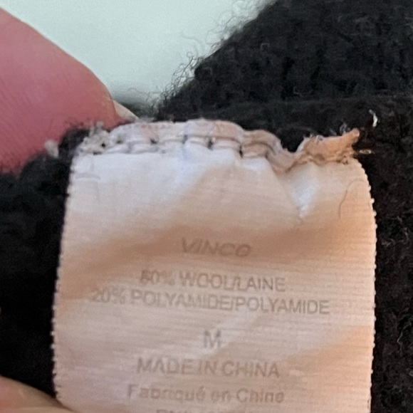 Vince Wool Blend Peplum Button Down Sweater Cowl Neck Black Size Medium - Picture 14 of 14